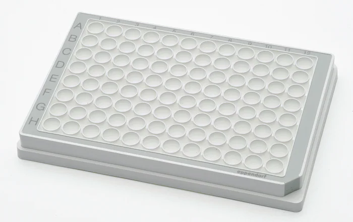 Микропланшет Microplate 96/ F-PP, белые лунки, цвет окантовки серый, ПЦР чистые, 80 планшетов (5 пакетиков × 16 шт.)