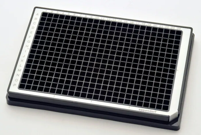 Микропланшет Microplate 384 / V-PP, черные лунки, белая окантовка, ПЦР чистые, 80 планшетов (5 пакетиков × 16 шт.)