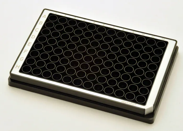 Микропланшет Microplate 96 / F-PP, черные лунки, белая окантовка, ПЦР чистые, 80 планшетов (5 пакетиков × 16 шт.)